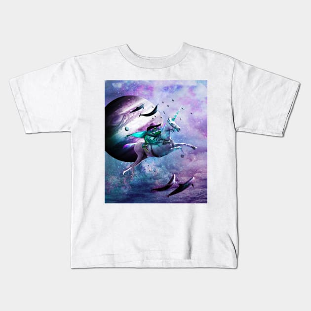 Epic Frog Riding Unicorn Kids T-Shirt by Random Galaxy